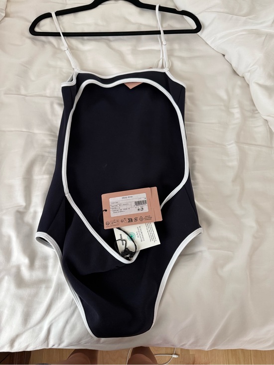 Miu Miu Other - Miu Miu Navy One-Piece Swimsuit with White Trim